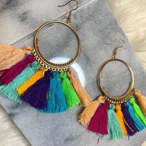 Kaleidoscope - Tassel and Hoop Earrings